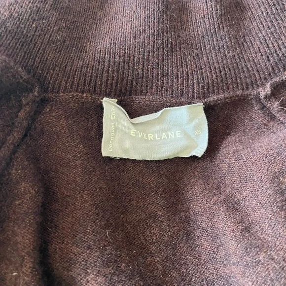 Everlane 100% Cashmere Raglan Mock Neck Sweater - Heather Brown - XS - Picture 5 of 13